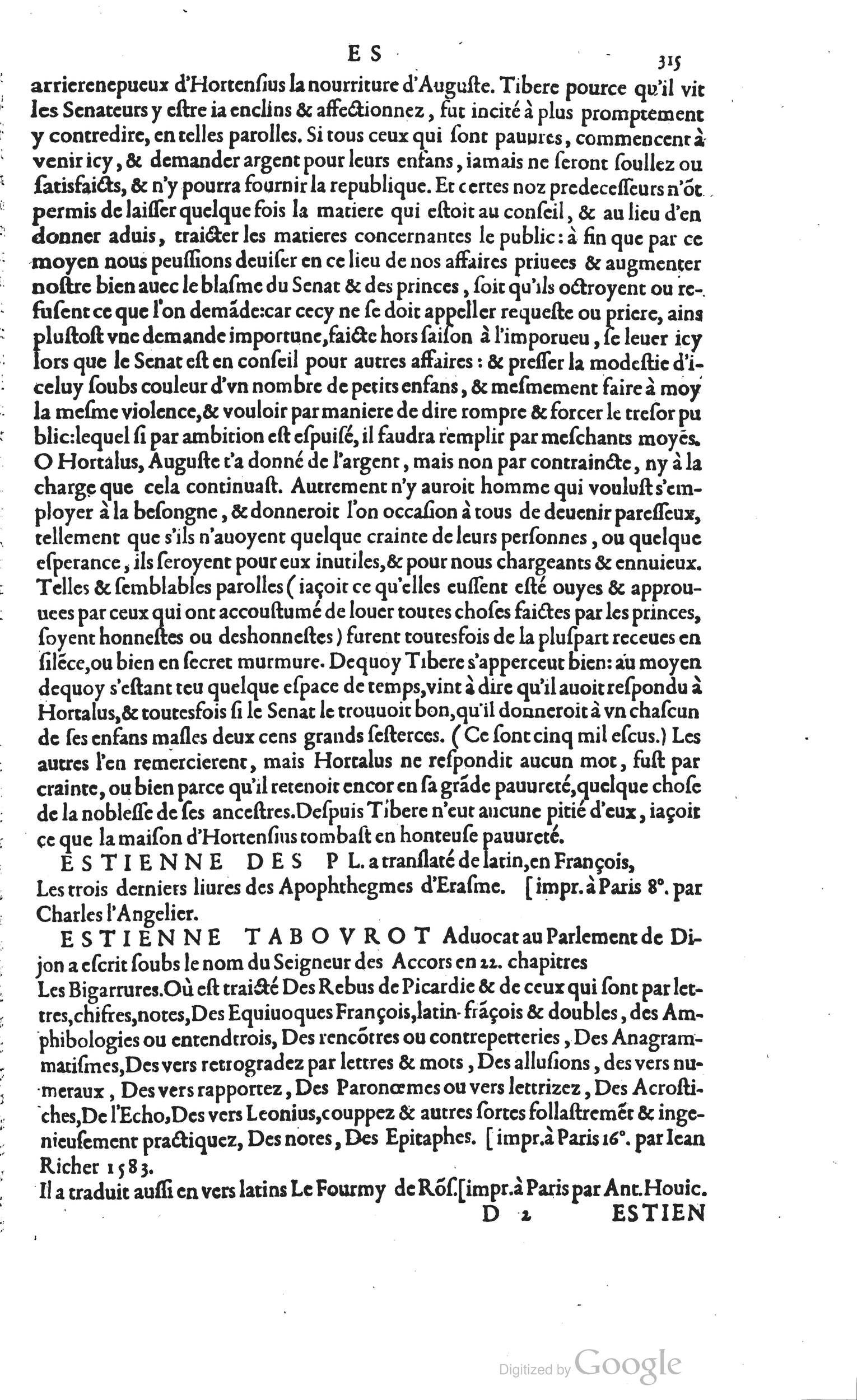1585 - Barthélemy Honorat - Bibliothèques françaises - BSB Munich