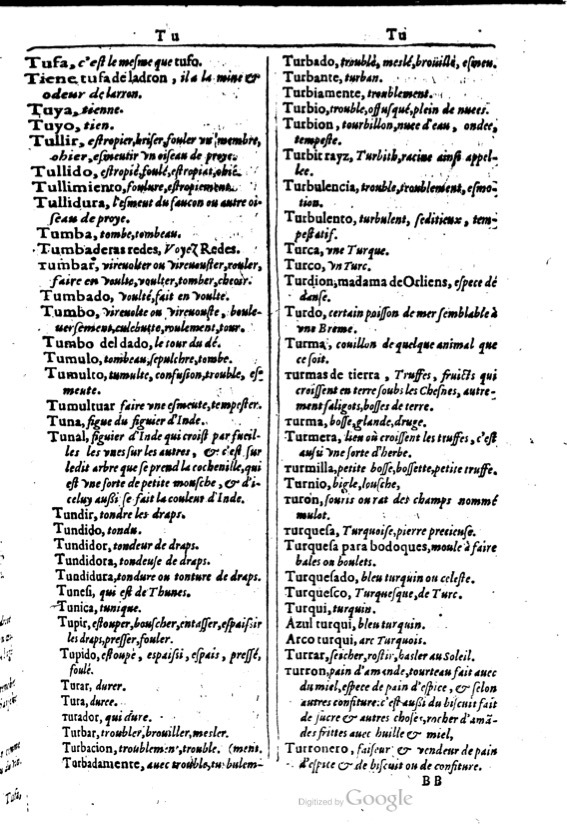 1616 - Veuve Marc Orry - Trésor des deux langues espagnole et française (Première et Seconde parties) - BM Lyon