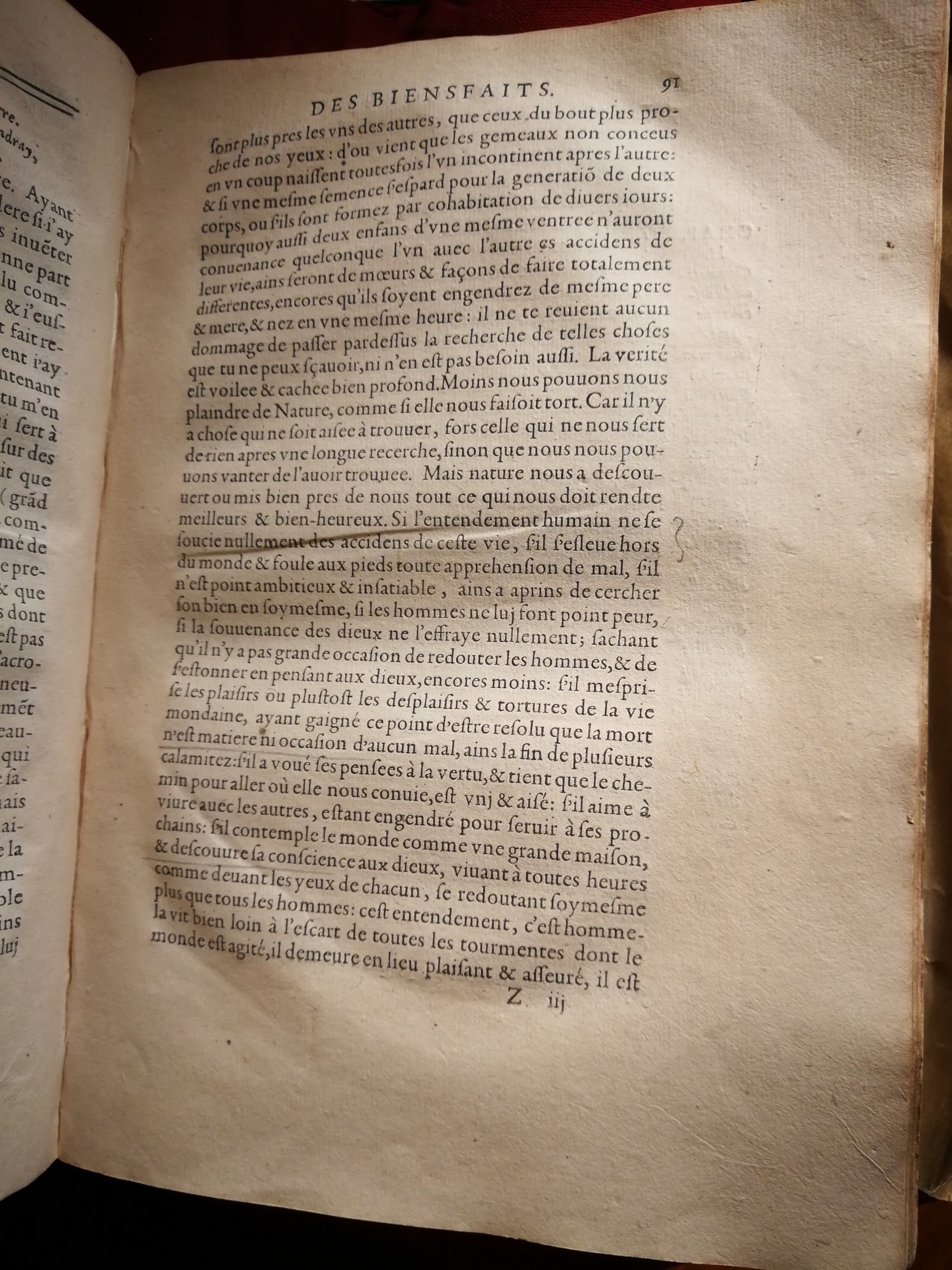 1595 - Jean Houzé - Œuvres morales et mêlées de Sénèque, Trésor de philosophie morale - T. 1 - BnF