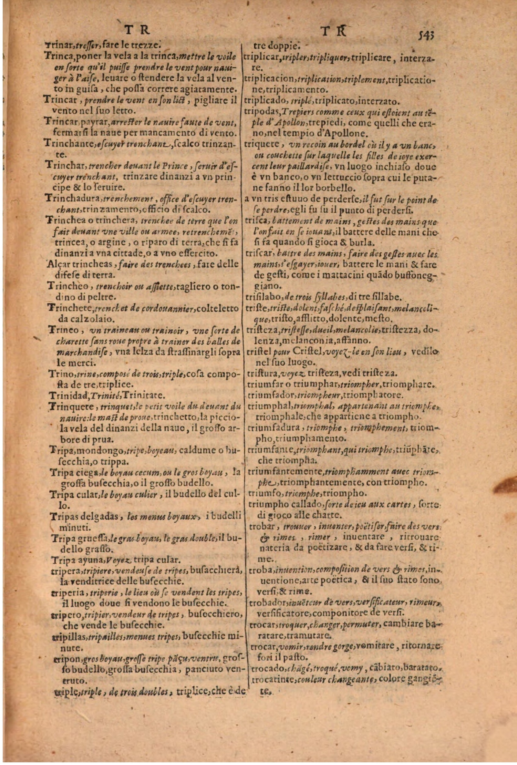 1606 - Samuel Crespin - Thresor des trois langues, francoise, italiene et espagnolle - BSB Munich