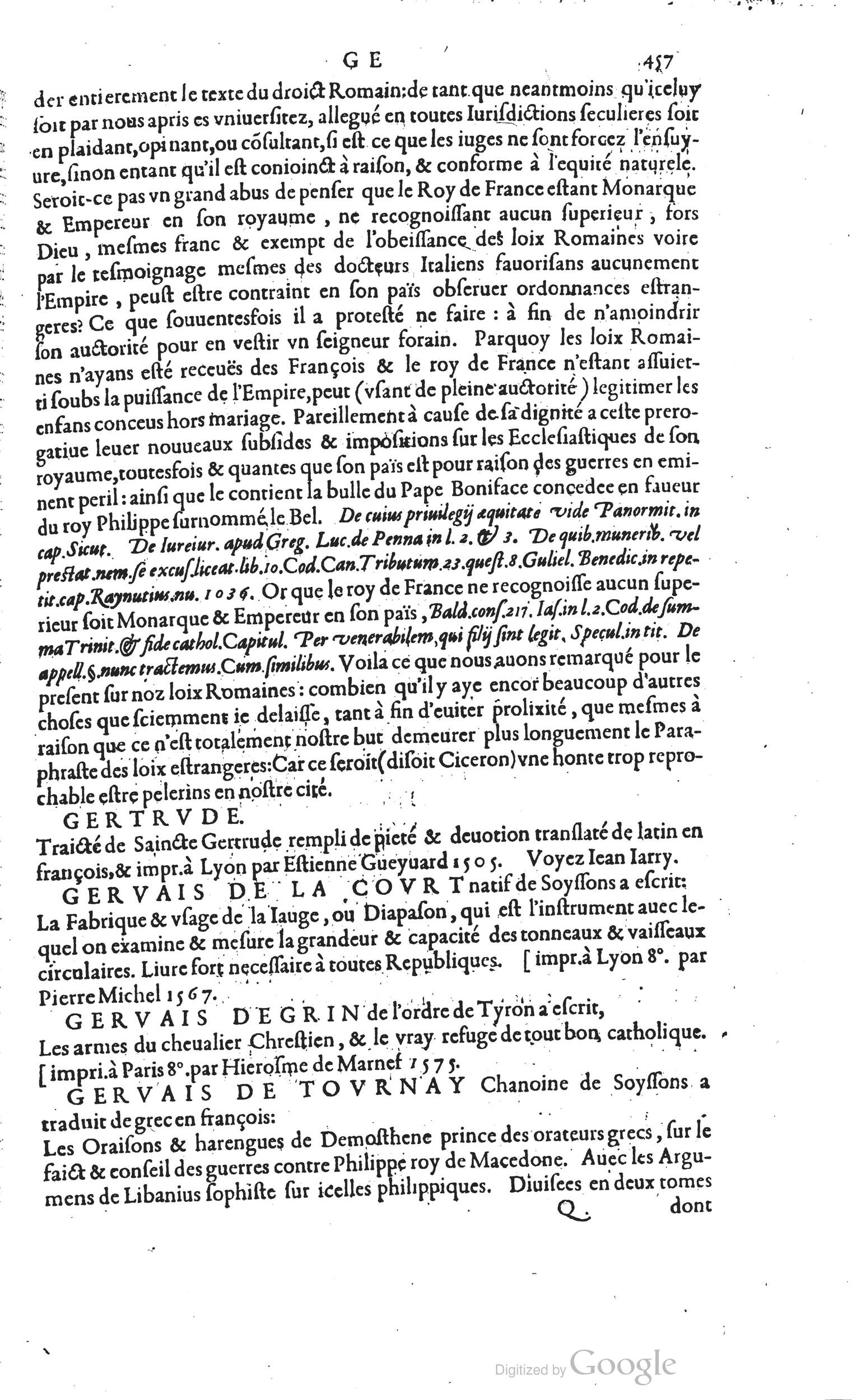 1585 - Barthélemy Honorat - Bibliothèques françaises - BSB Munich