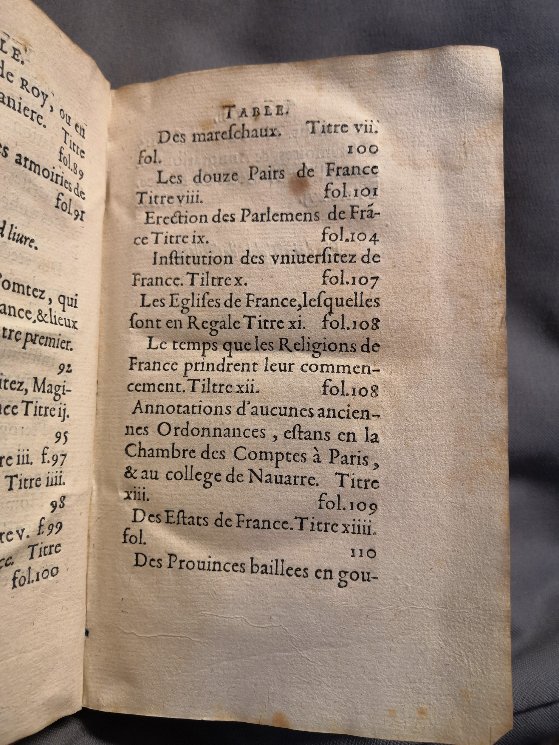 1614 - Jean Corrozet - Trésor des histoires de France - Amsterdam