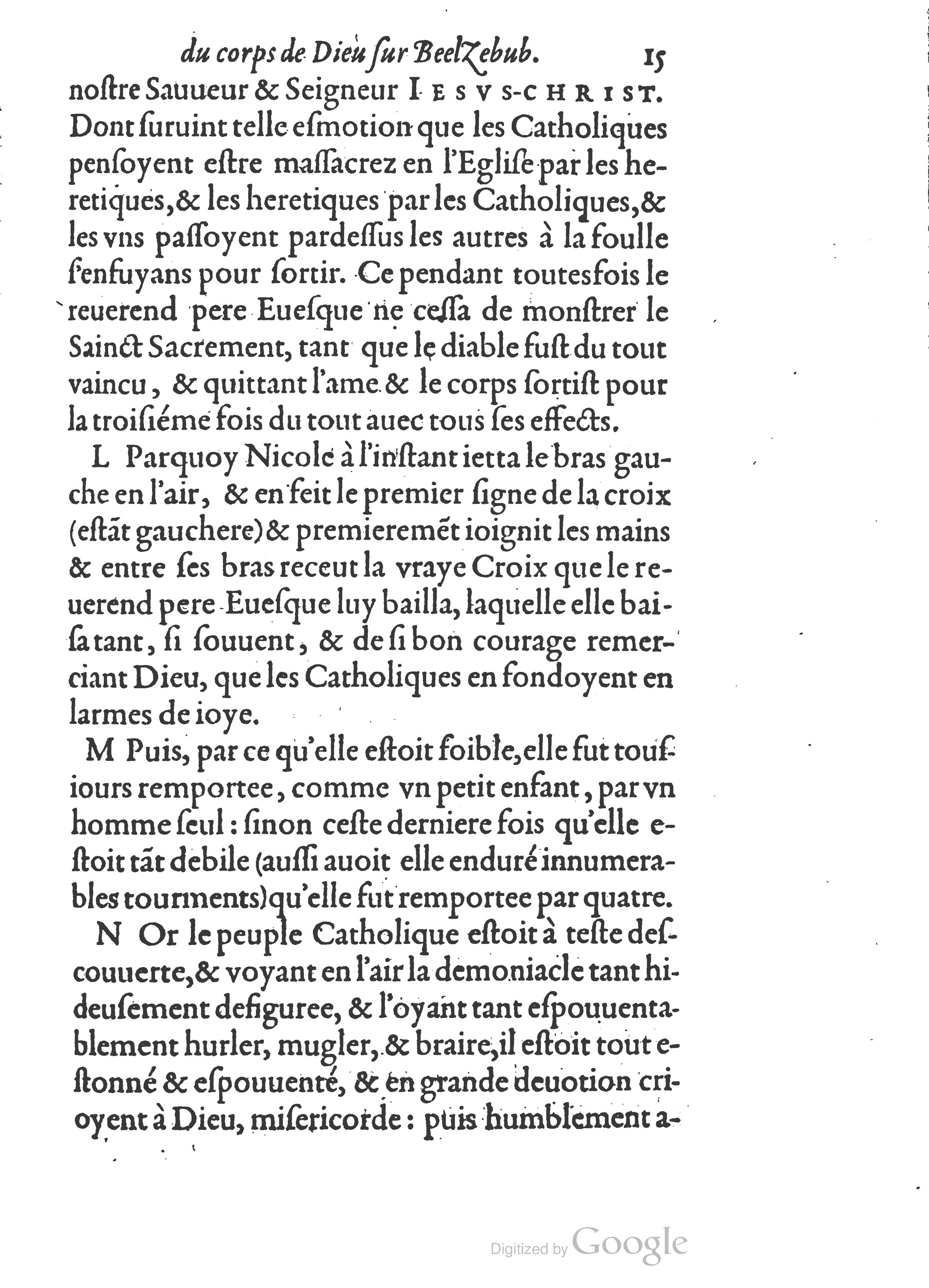1578 - Nicolas Chesneau - Trésor et entière histoire de la triomphante victoire du corps de Dieu sur l’esprit malin - British Library