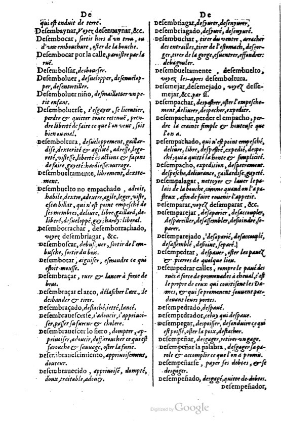 1621 - Adrian Tiffaine - Trésor des deux langues espagnole et française - BM Lyon