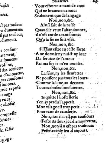 1623 - Jacques Cailloüé - Trésor ou recueil des chansons amoureuses - British Library