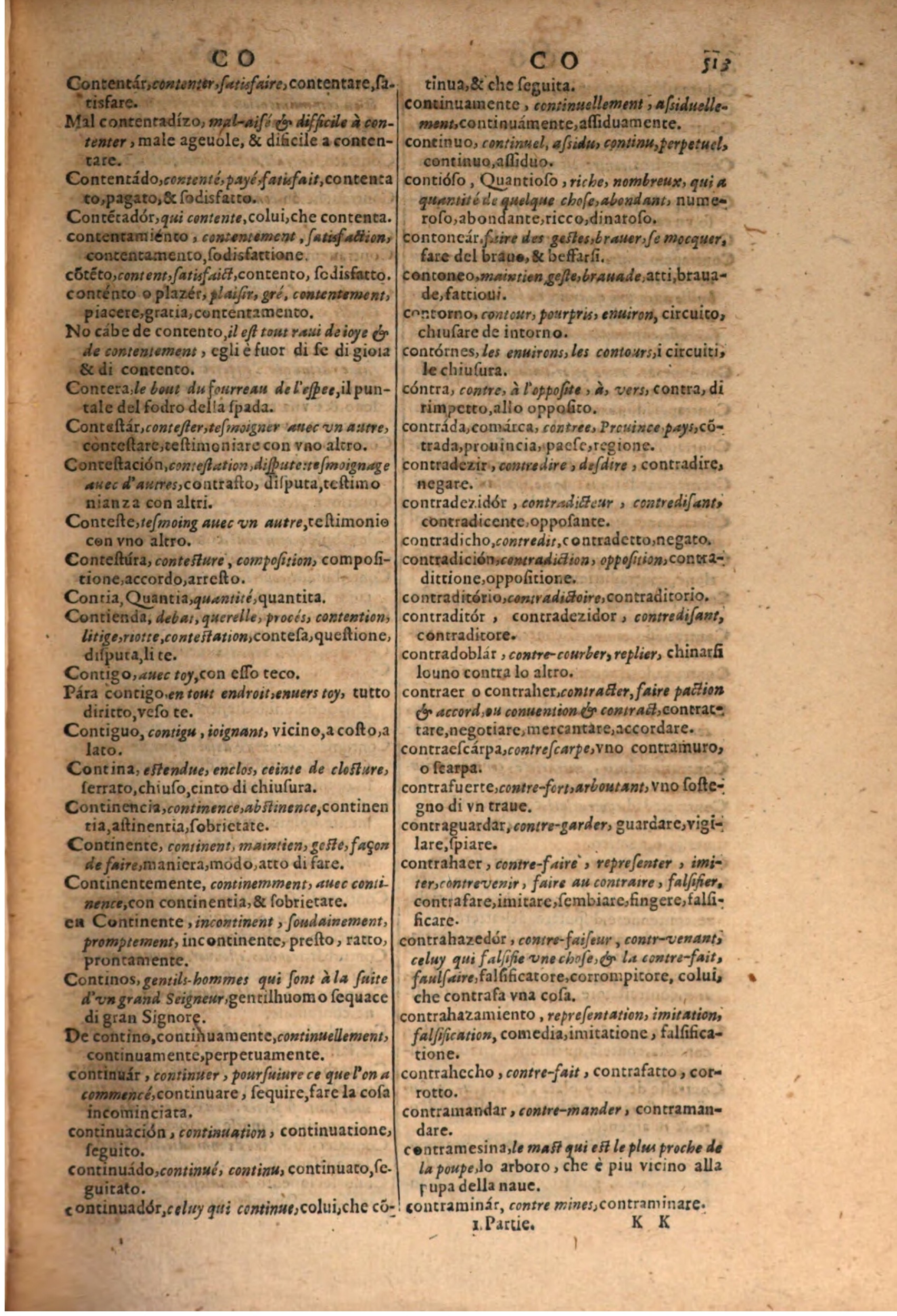 1606 - Samuel Crespin - Thresor des trois langues, francoise, italiene et espagnolle - BSB Munich