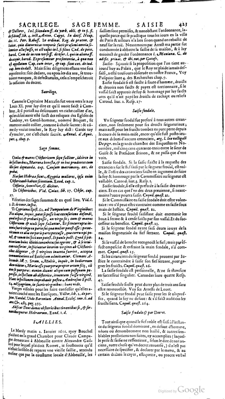 1629 - Veuve Nicolas Buon - Trésor du droit français (21754 T. 3) - BM Lyon