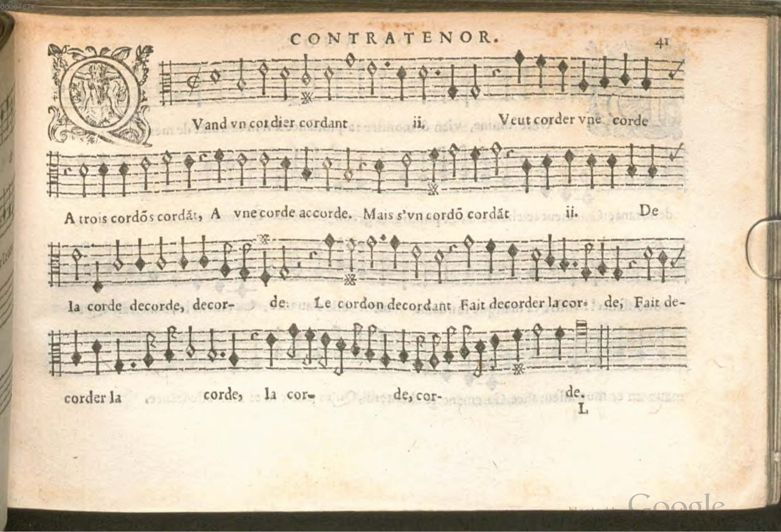 1576 - [Pierre de Saint-André] - Trésor de musique d’Orlande de Lassus Contratenor - BSB Munich