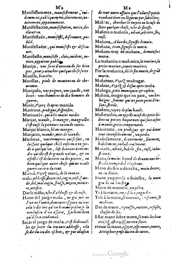 1621 - Adrian Tiffaine - Trésor des deux langues espagnole et française - BM Lyon