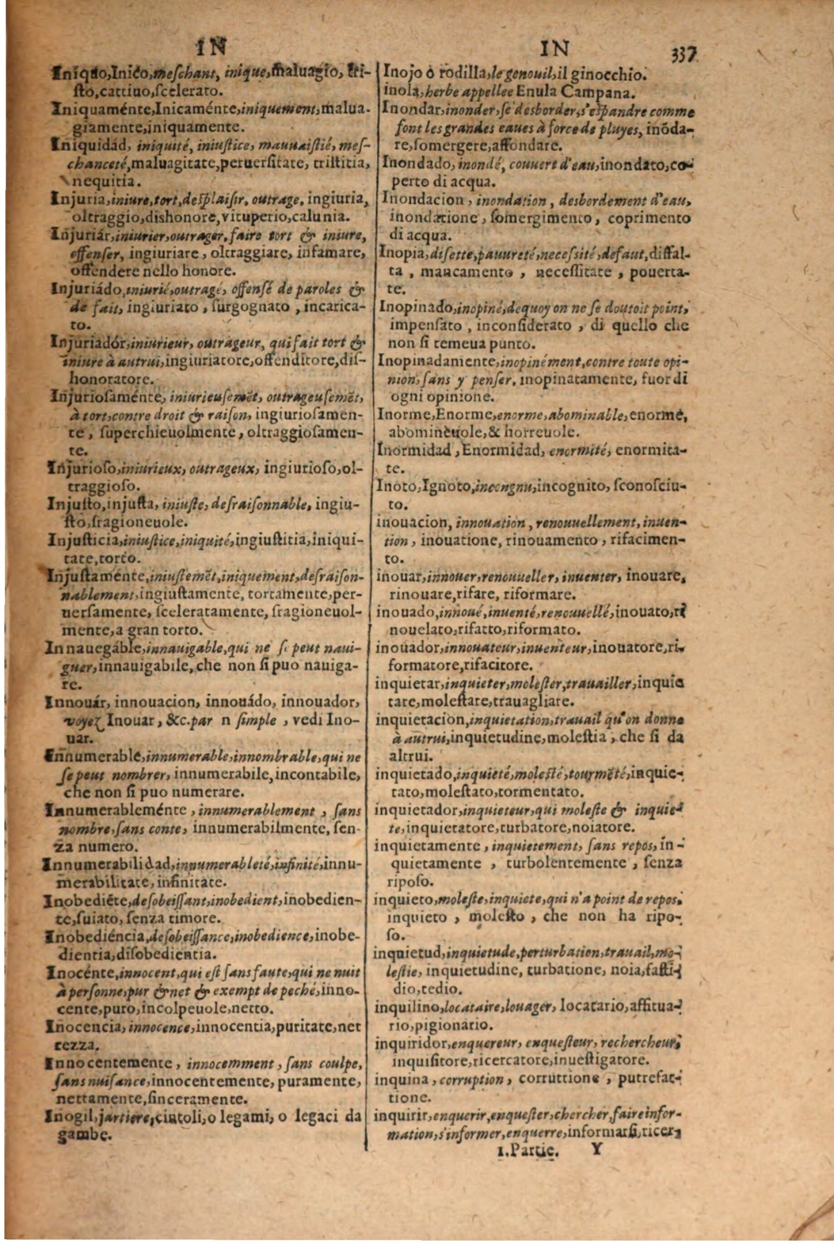 1606 - Samuel Crespin - Thresor des trois langues, francoise, italiene et espagnolle - BSB Munich