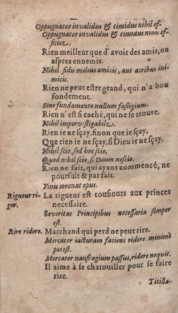 1612 - Dominicus Custos - Trésor des proverbes français - Bibliopol-Olomuc 1612 - Dominicus Custos - Trésor des proverbes français - Bibliopol-Olomuc