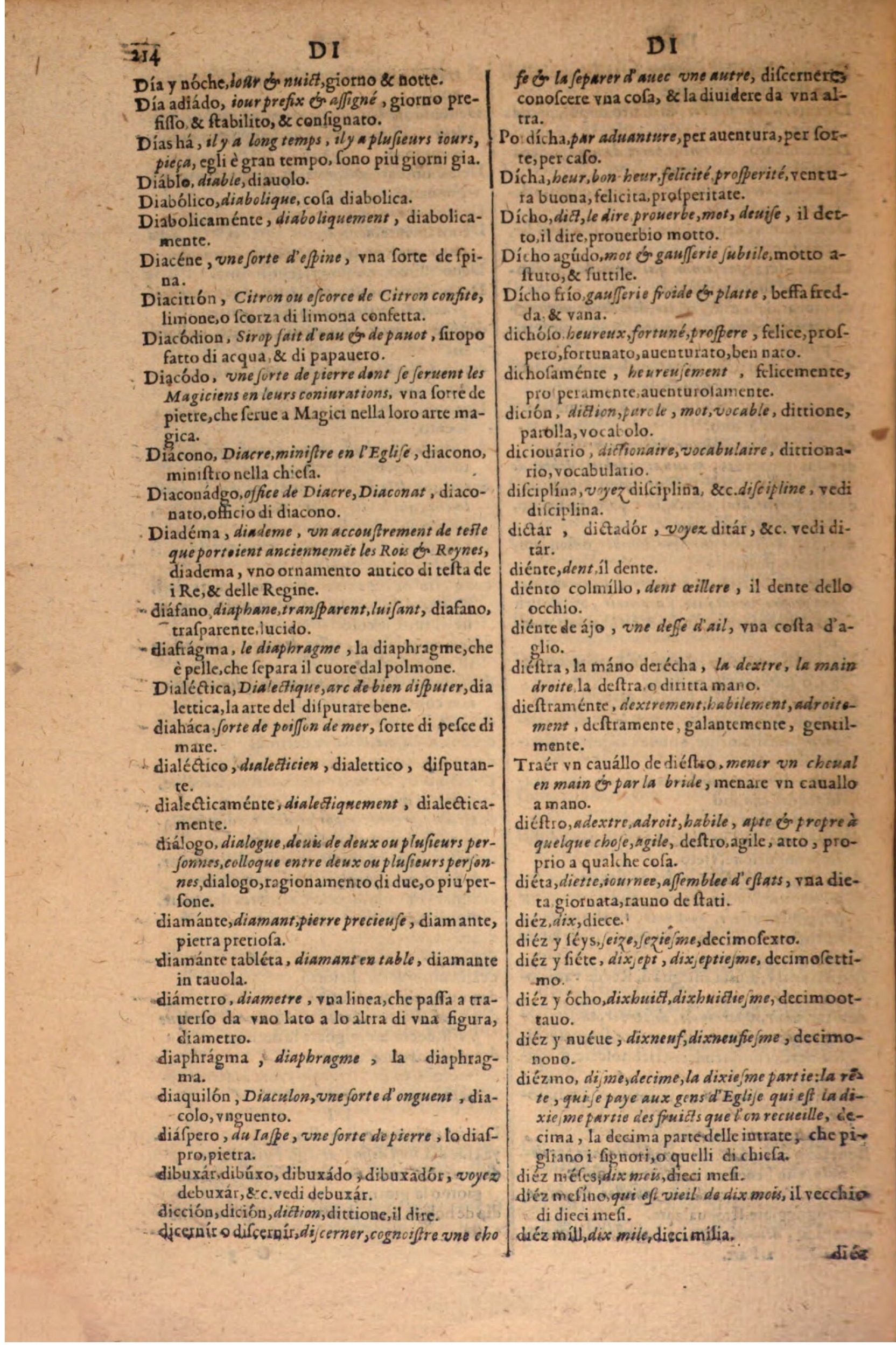 1606 - Samuel Crespin - Thresor des trois langues, francoise, italiene et espagnolle - BSB Munich