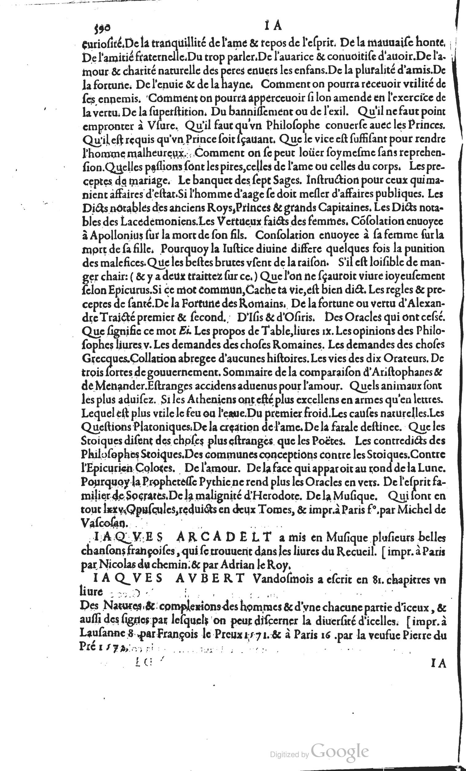 1585 - Barthélemy Honorat - Bibliothèques françaises - BSB Munich