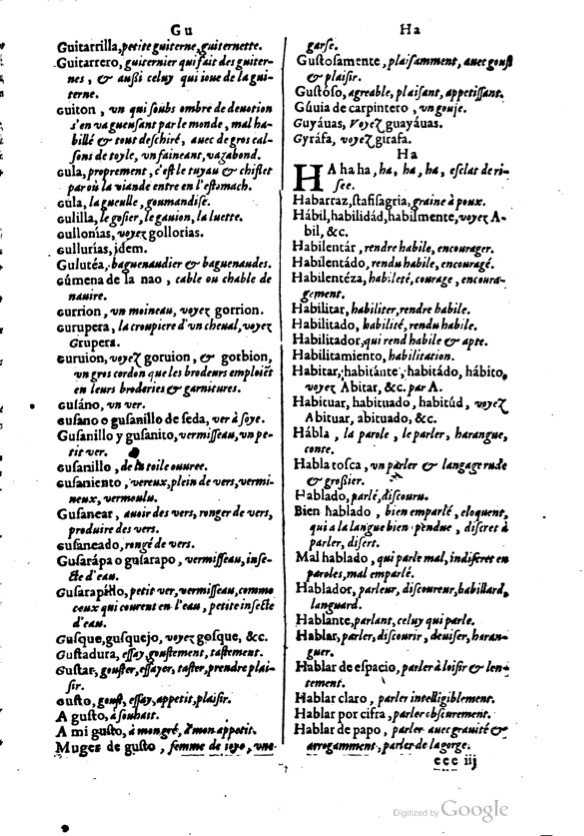 1621 - Adrian Tiffaine - Trésor des deux langues espagnole et française - BM Lyon