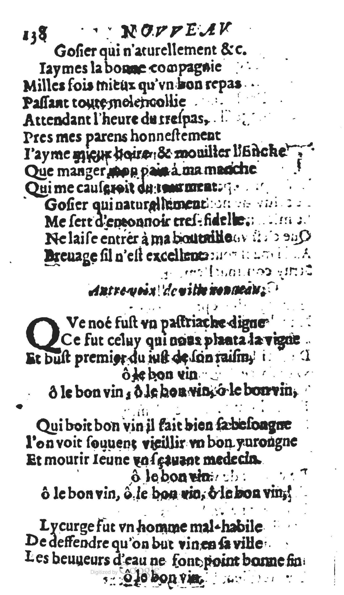 1606 - Théodore Reinsart - Trésor des chansons amoureuses recueillies des plus excellents airs de cour - Livre II - NK ČR Prague