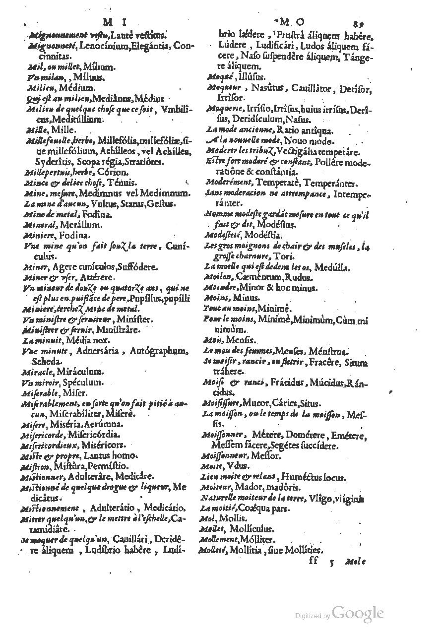 1558 - Guillaume Rouillé - Trésor des mots et traits français - BSB Munich