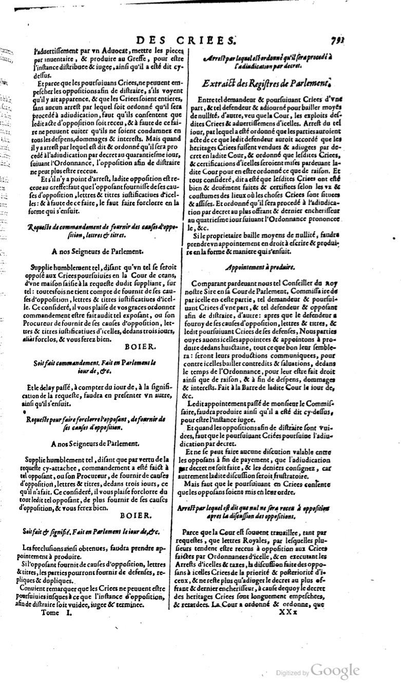 1629 - Veuve Nicolas Buon - Trésor du droit français (29620 T. 1) - BM Lyon