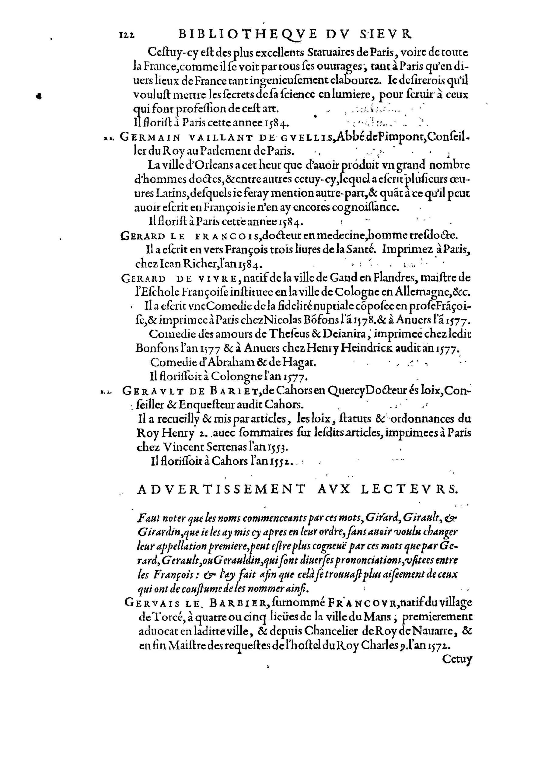 1584 - Abel L&#039;Angelier - Bibliothèques françaises - BnF