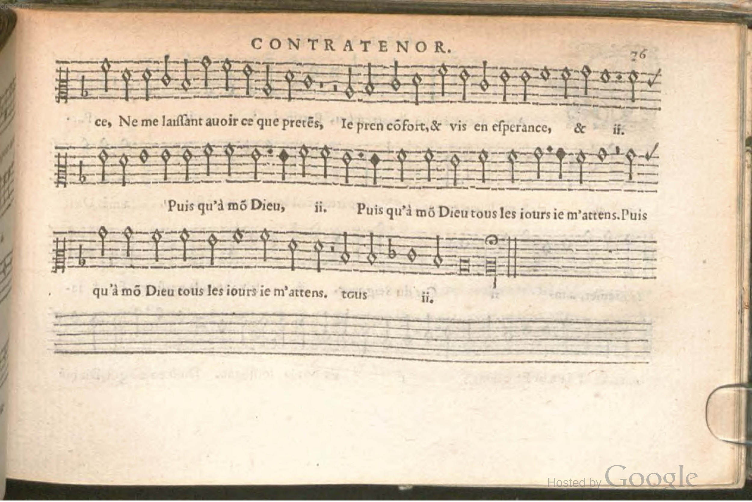 1576 - [Pierre de Saint-André] - Trésor de musique d’Orlande de Lassus Contratenor - BSB Munich