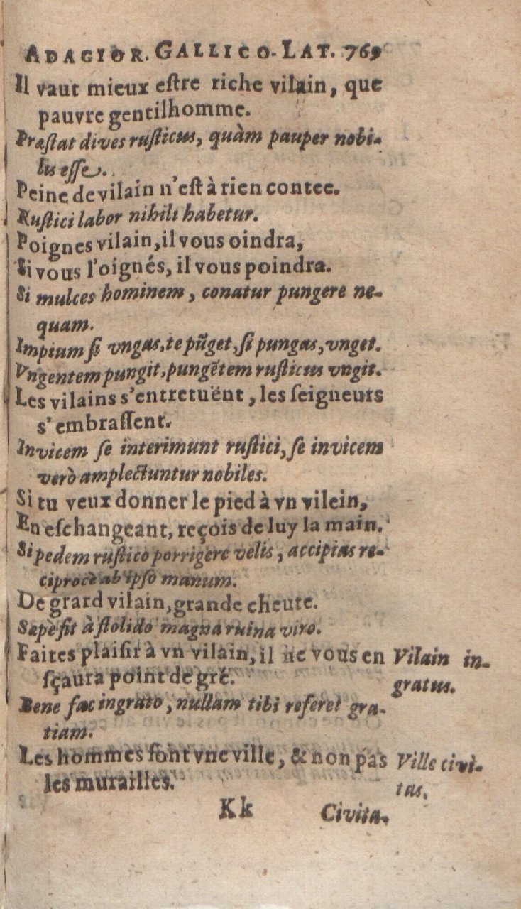 1612 - Dominicus Custos - Trésor des proverbes français  - Bibliopol-Olomuc