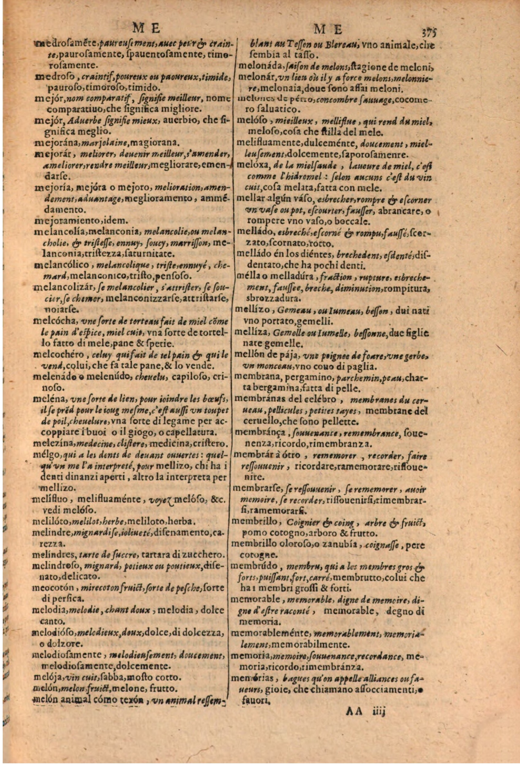 1606 - Samuel Crespin - Thresor des trois langues, francoise, italiene et espagnolle - BSB Munich