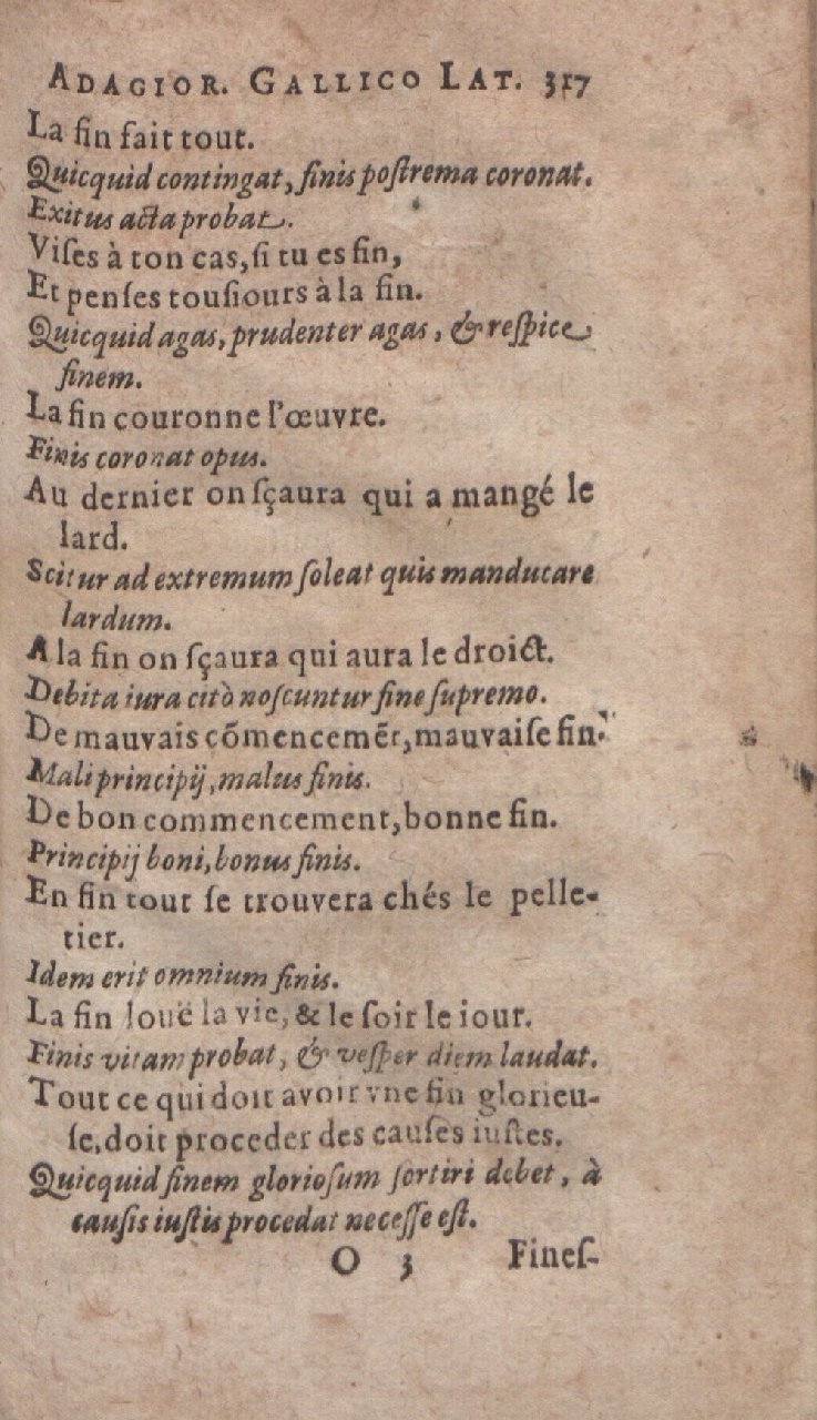 1612 - Dominicus Custos - Trésor des proverbes français  - Bibliopol-Olomuc