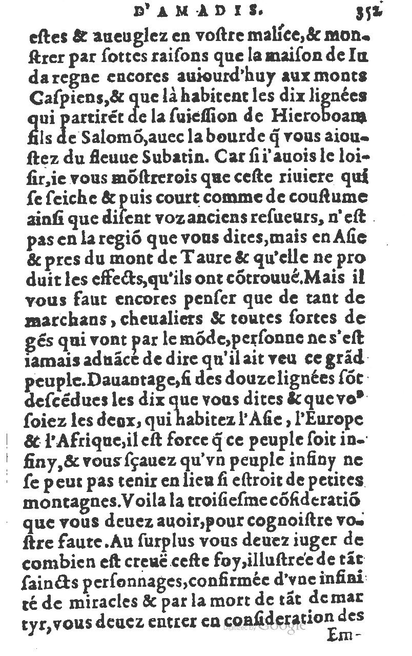 1582 - Jean Huguetan - Trésor des Amadis T. 1 - BM Lyon