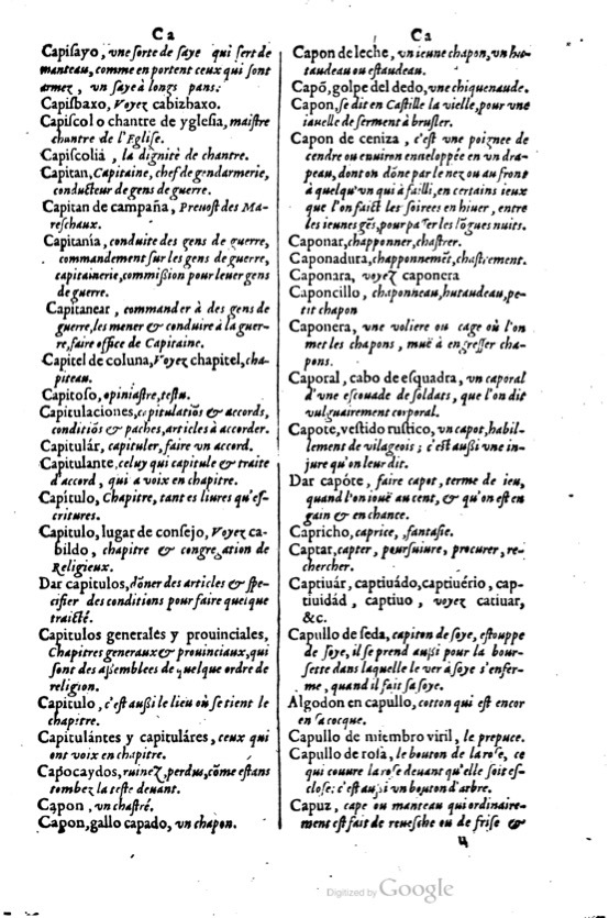 1621 - Adrian Tiffaine - Trésor des deux langues espagnole et française - BM Lyon