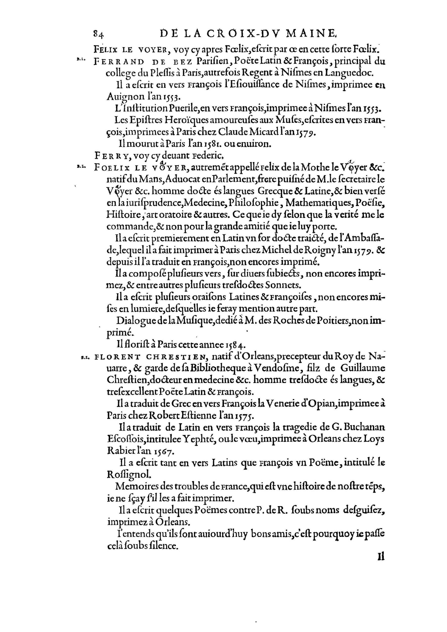 1584 - Abel L&#039;Angelier - Bibliothèques françaises - BnF