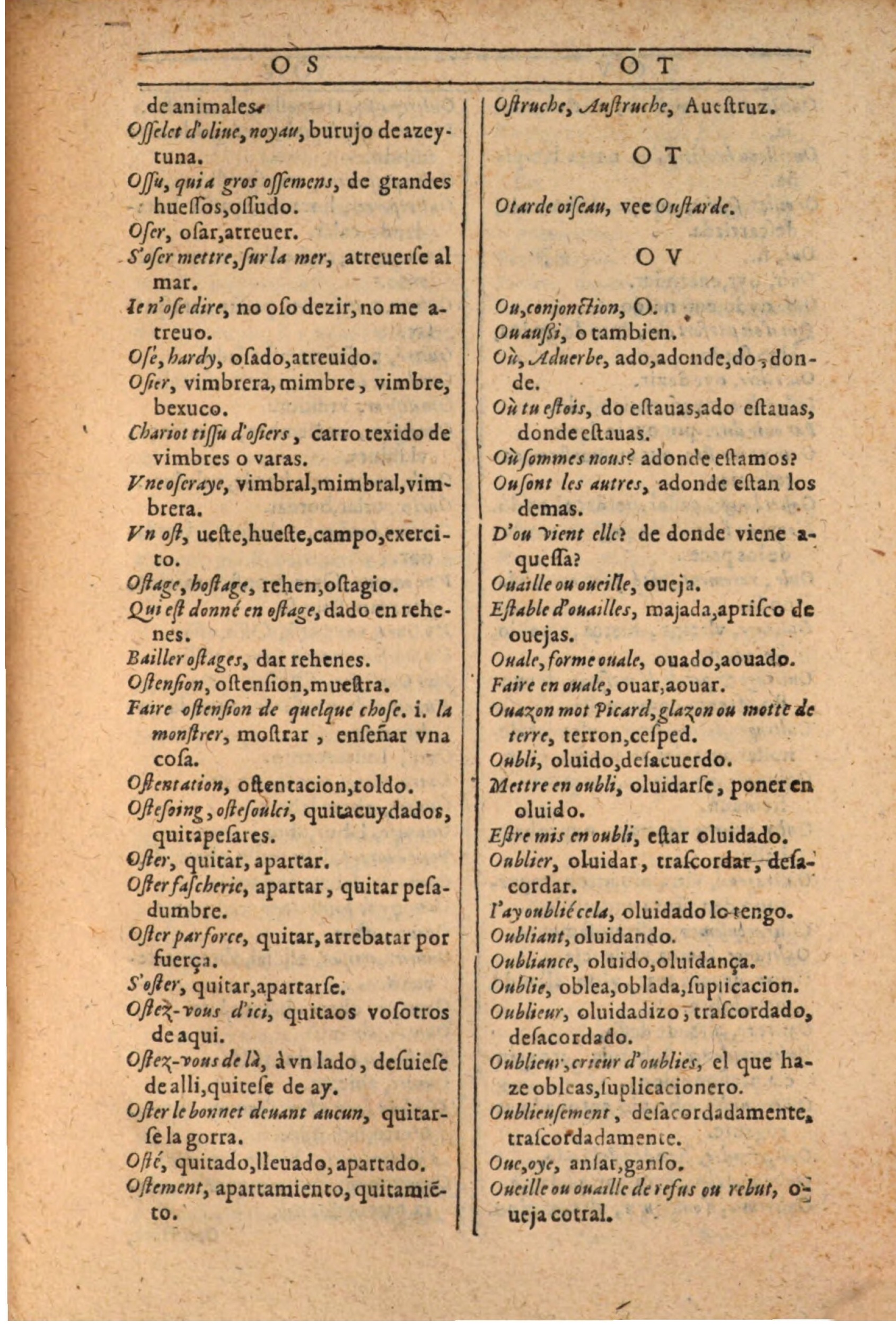 1607 - Marc Orry - Trésor des deux langues espagnole et française (Seconde partie) - BSB Munich