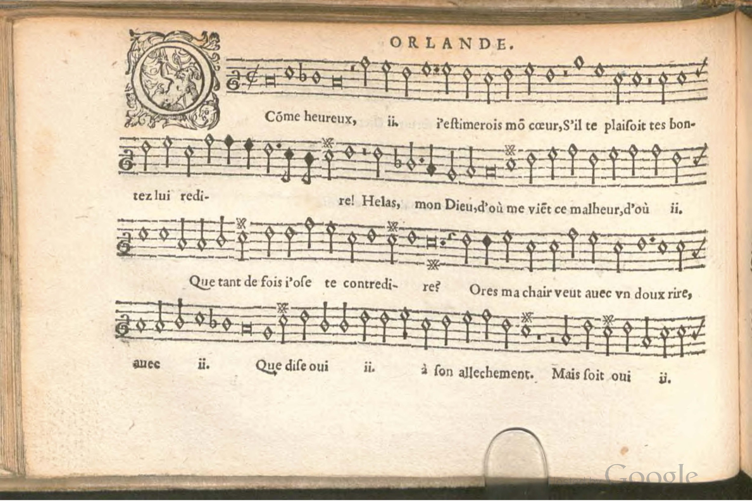 1576 - [Pierre de Saint-André] - Trésor de musique d’Orlande de Lassus Superius - BSB Munich