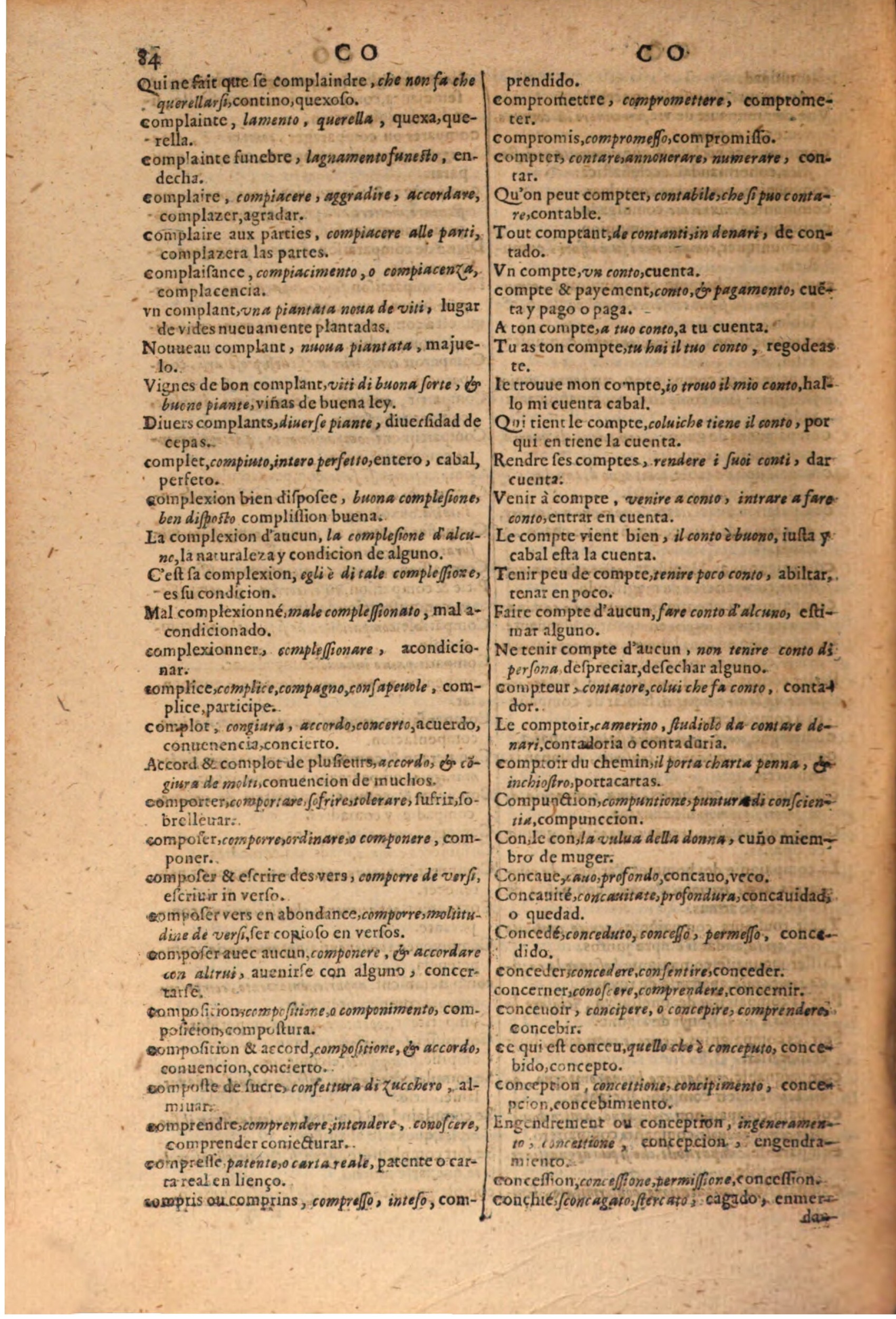 1616 - Pierre de la Rovière - Trésor des trois langues (Seconde partie) - BSB Munich