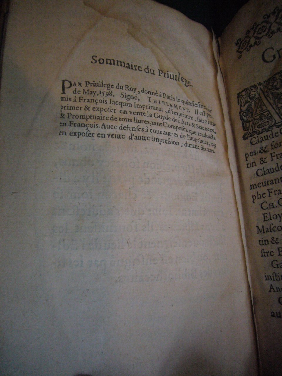 1602 - François Jacquin - Trésor des bons esprits français - BnF Arsenal
