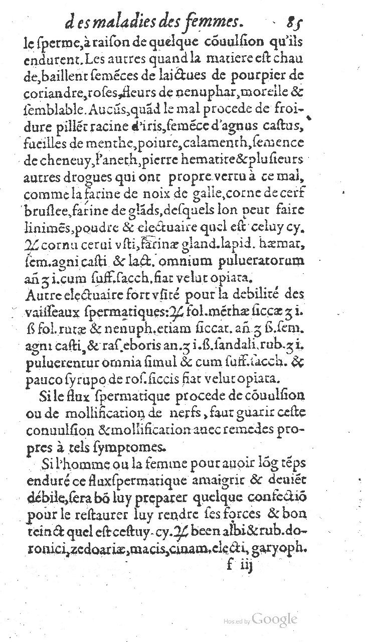 1585 - Jacques du Puis - Trésor des remèdes secrets pour les maladies des femmes - BnF