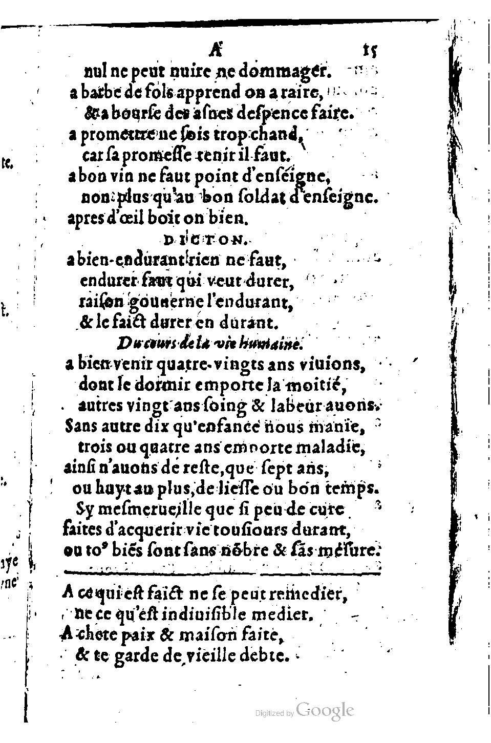 1582 - Nicolas Bonfons - Trésor des sentences dorées - BM Lyon