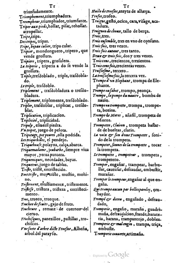 1621 - Adrian Tiffaine - Trésor des deux langues espagnole et française - BM Lyon
