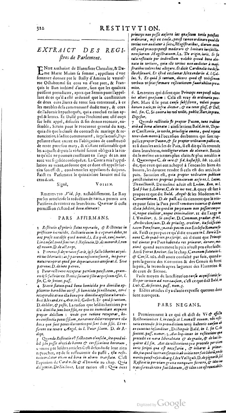 1629 - Veuve Nicolas Buon - Trésor du droit français (21754 T. 3) - BM Lyon