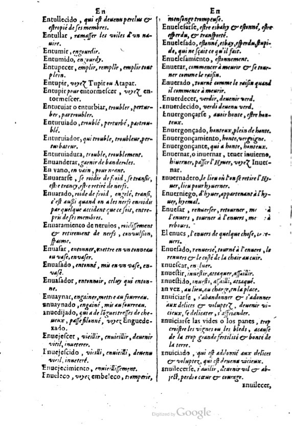 1621 - Adrian Tiffaine - Trésor des deux langues espagnole et française - BM Lyon