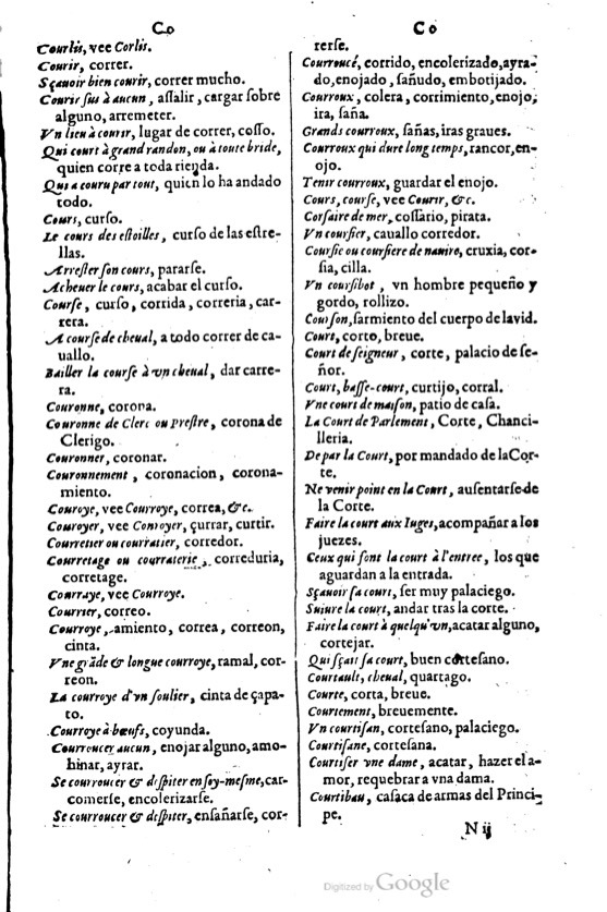 1621 - Adrian Tiffaine - Trésor des deux langues espagnole et française - BM Lyon