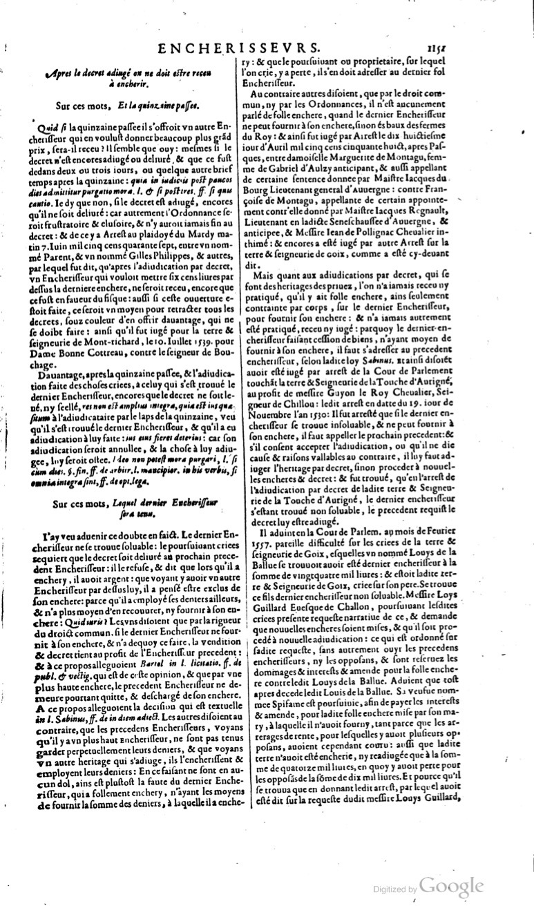 1629 - Veuve Nicolas Buon - Trésor du droit français (21754 T. 1) - BM Lyon