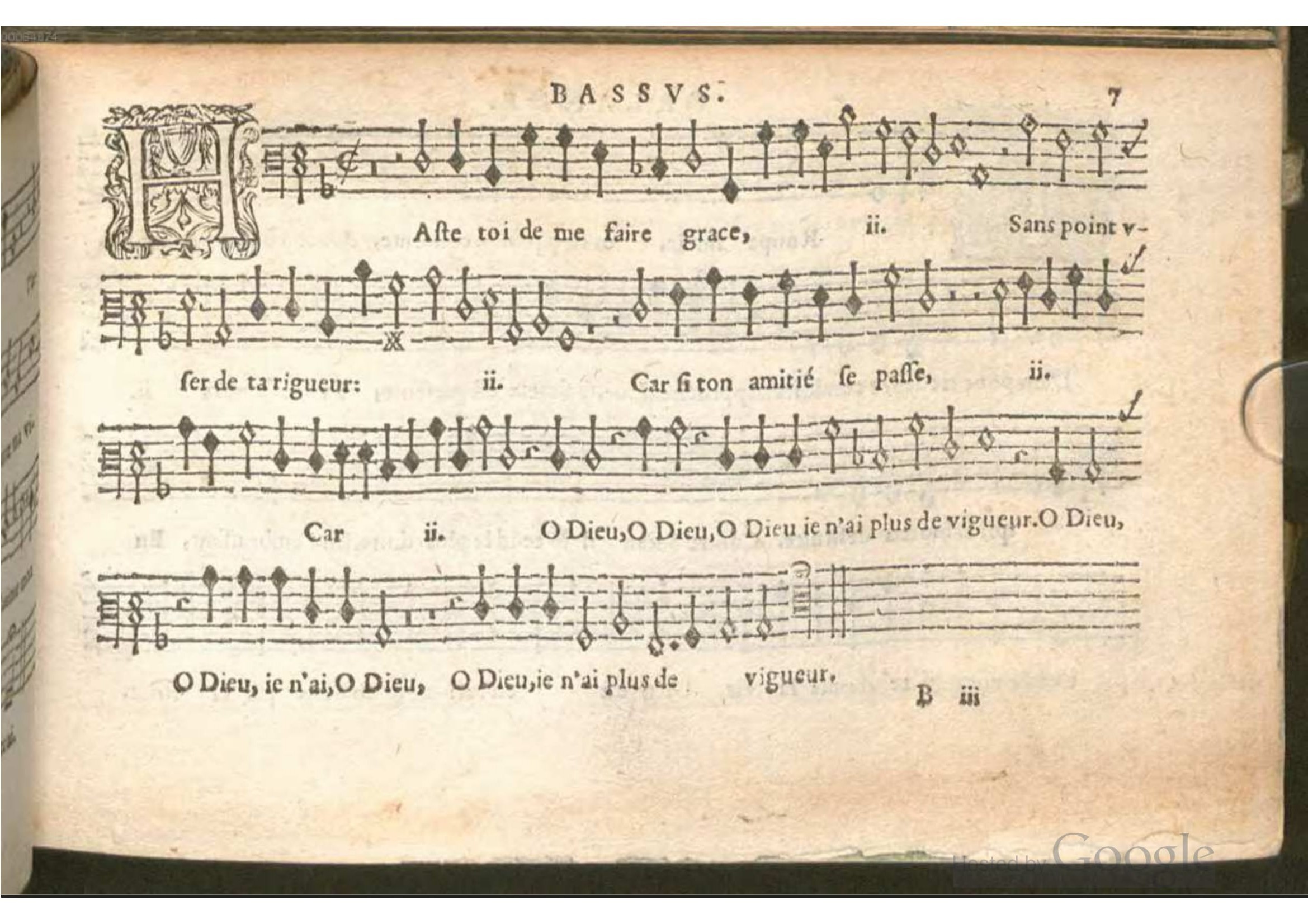 1576 - [Pierre de Saint-André] - Trésor de musique d’Orlande de Lassus Bassus - BSB Munich