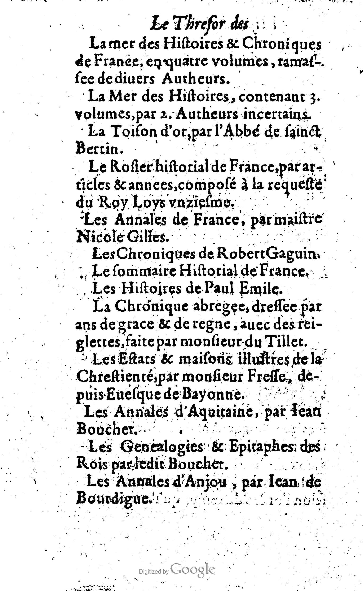 1619 - Jean Corrozet - Trésor des histoires de France - Anvers Musée Plantin-Moretus