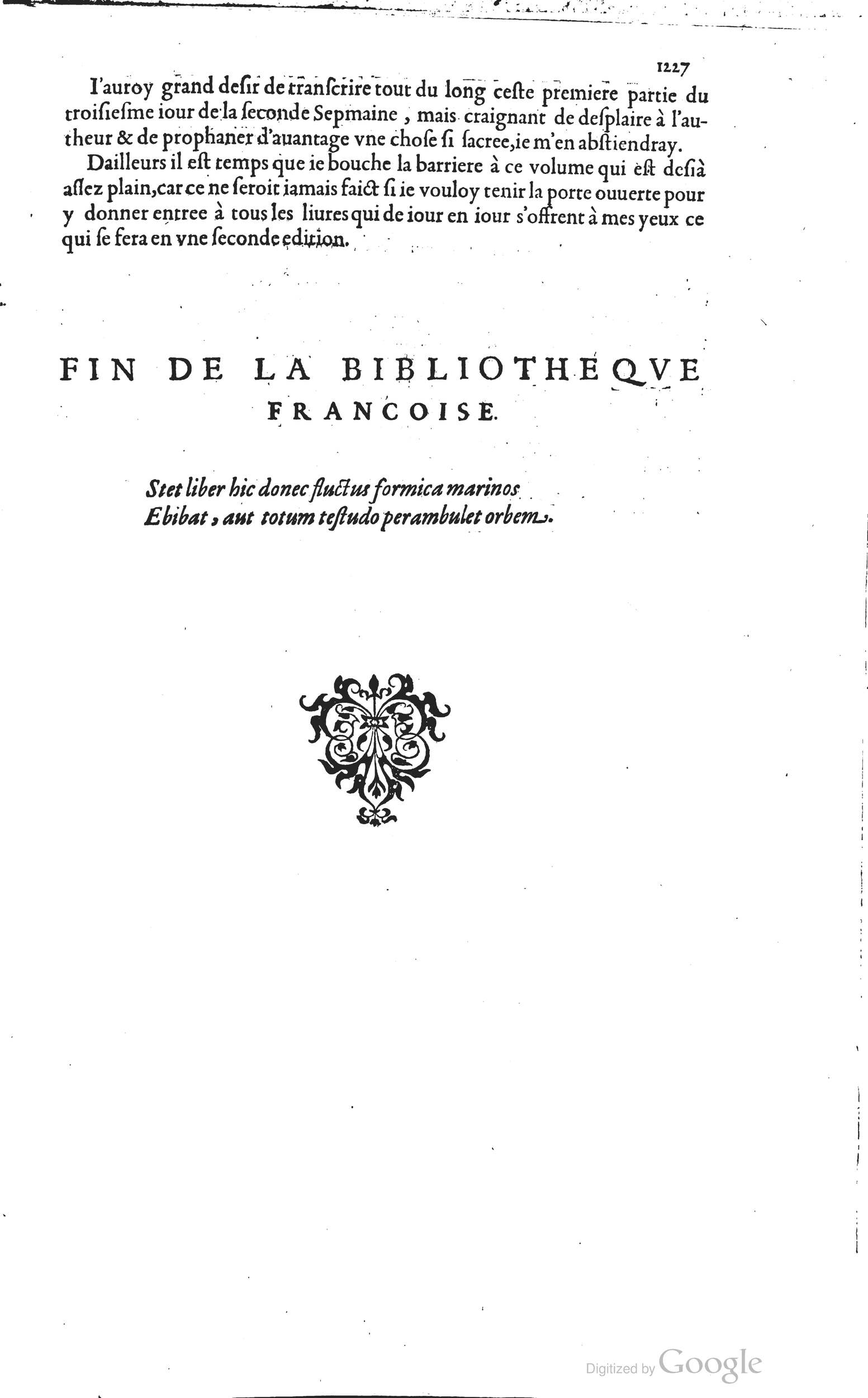 1585 - Barthélemy Honorat - Bibliothèques françaises - BSB Munich