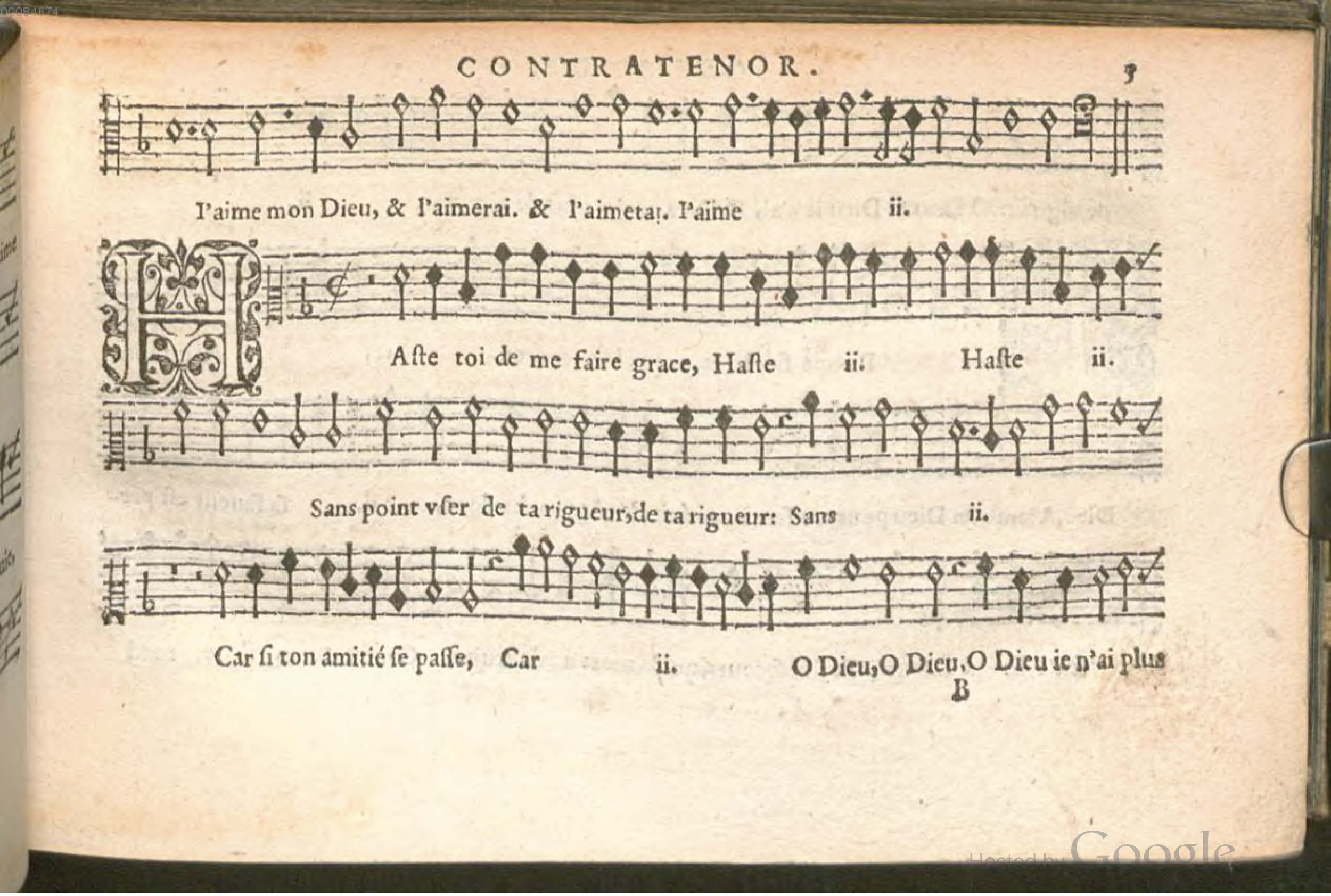 1576 - [Pierre de Saint-André] - Trésor de musique d’Orlande de Lassus Contratenor - BSB Munich