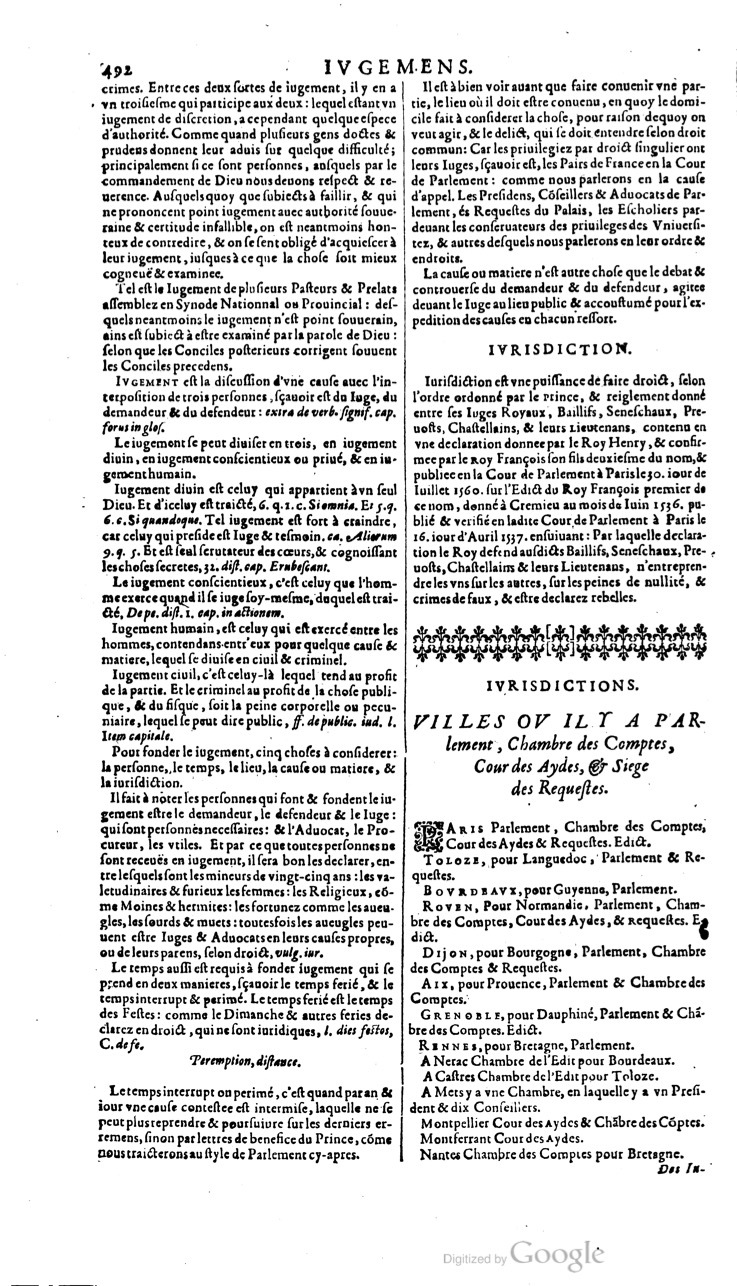 1629 - Veuve Nicolas Buon - Trésor du droit français (29620 T. 2) - BM Lyon
