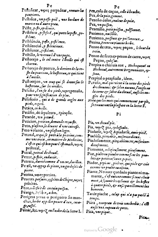 1621 - Adrian Tiffaine - Trésor des deux langues espagnole et française - BM Lyon