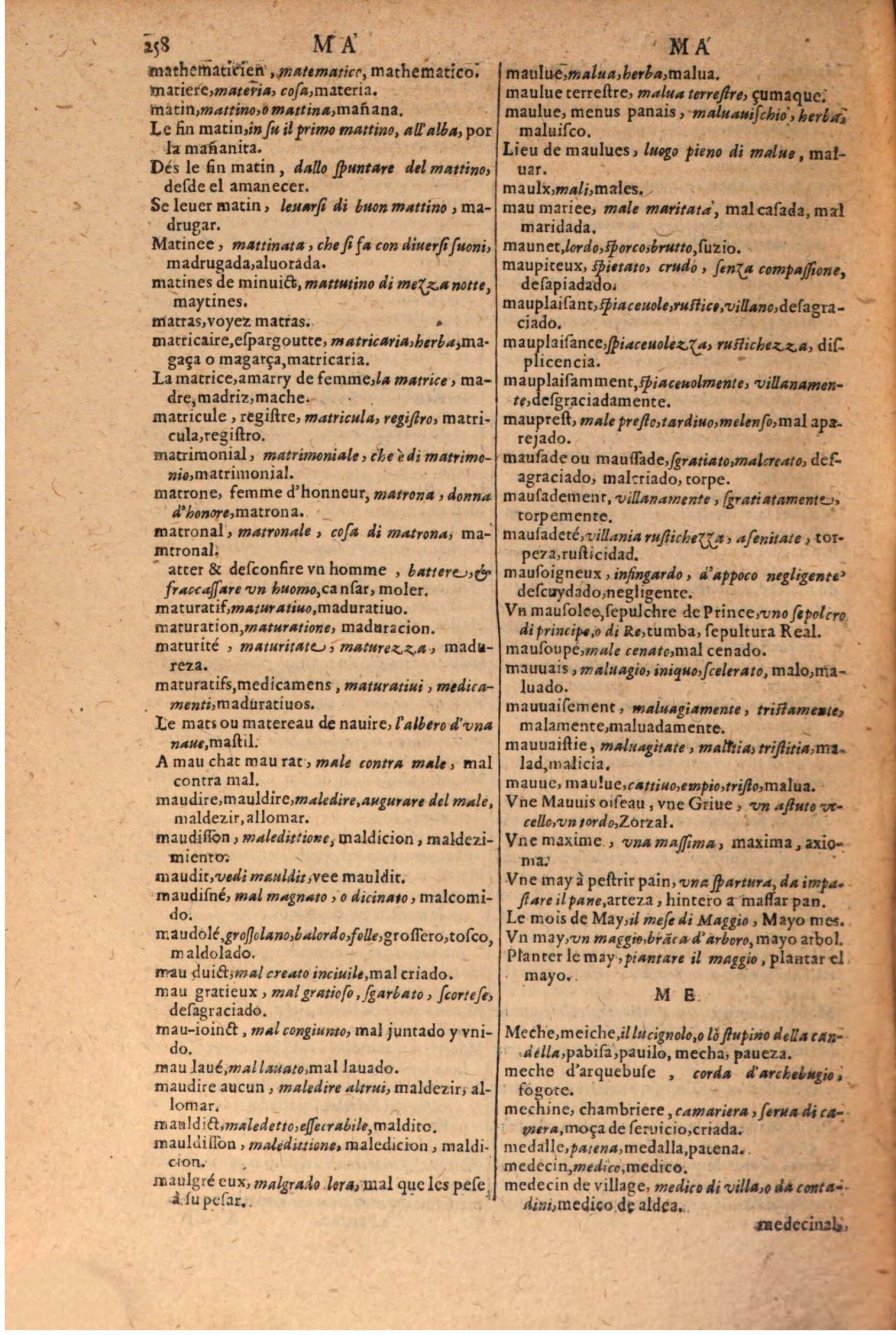 1616 - Pierre de la Rovière - Trésor des trois langues (Seconde partie) - BSB Munich
