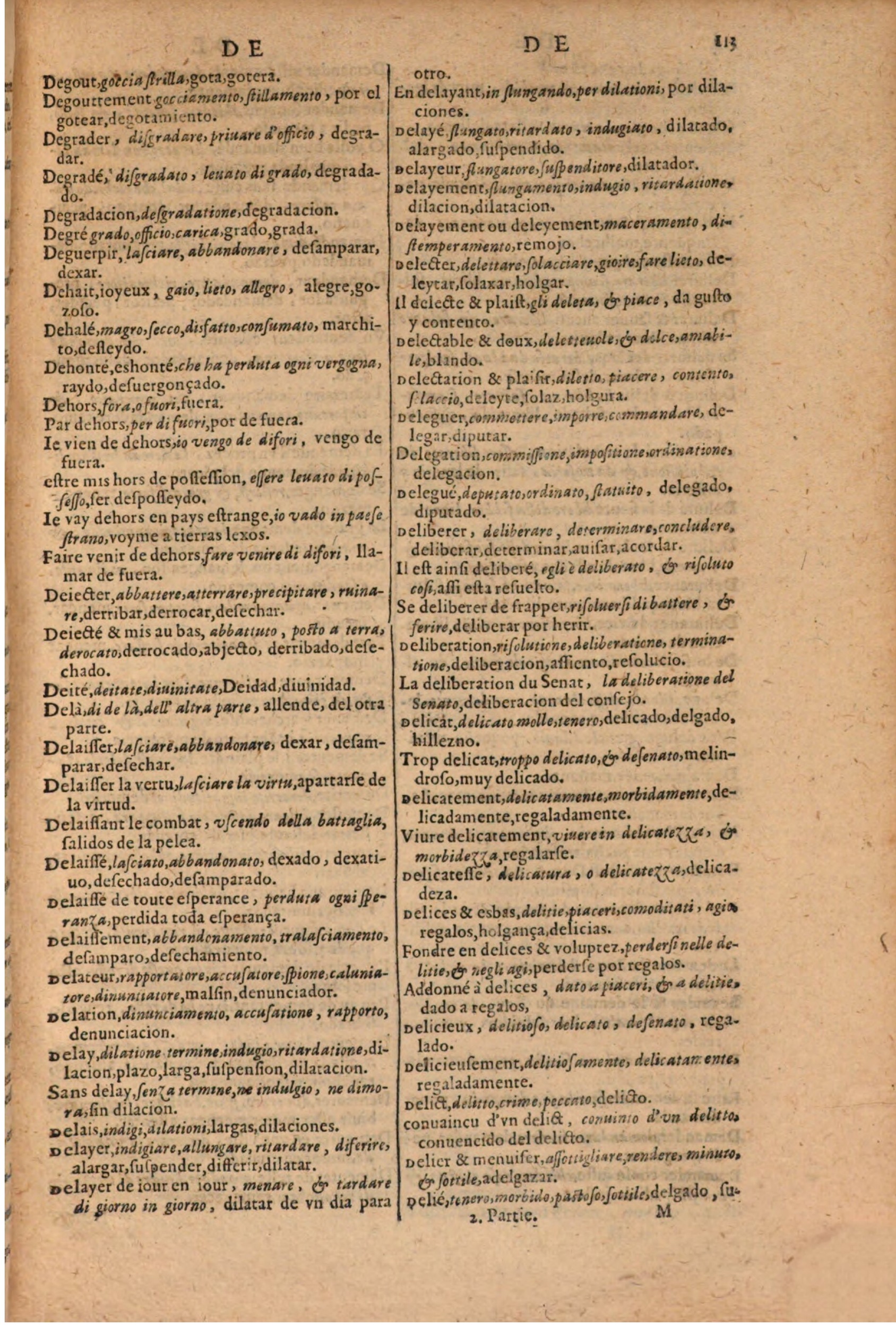 1616 - Pierre de la Rovière - Trésor des trois langues (Seconde partie) - BSB Munich