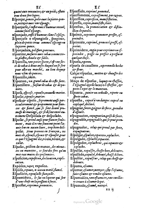 1621 - Adrian Tiffaine - Trésor des deux langues espagnole et française - BM Lyon