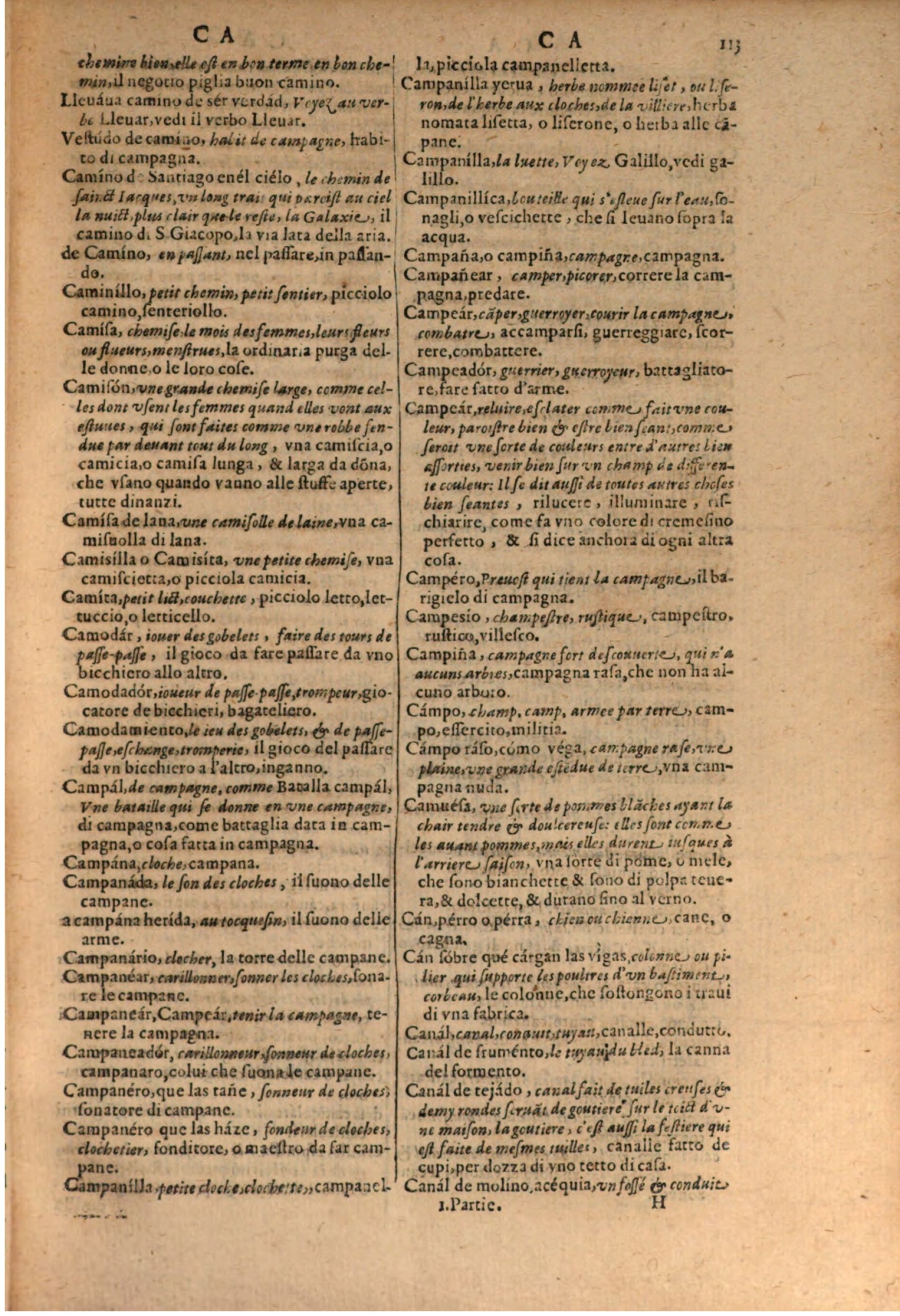 1606 - Samuel Crespin - Thresor des trois langues, francoise, italiene et espagnolle - BSB Munich